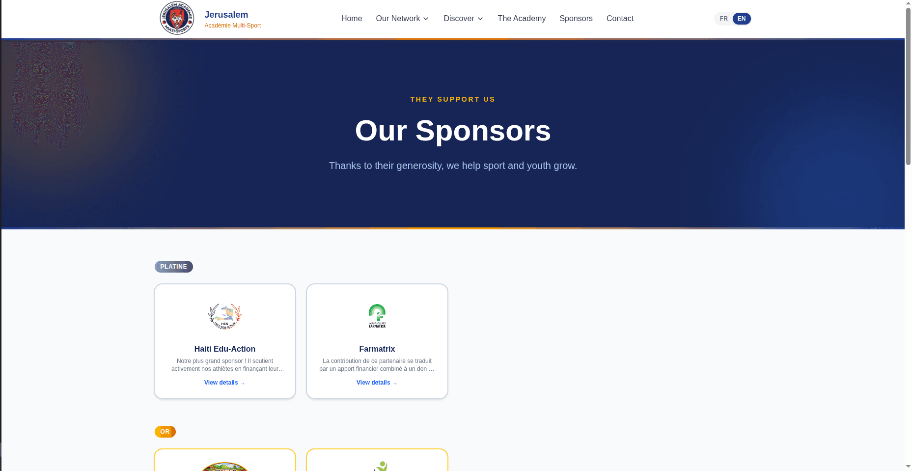 Site vitrine organisation — capture 3